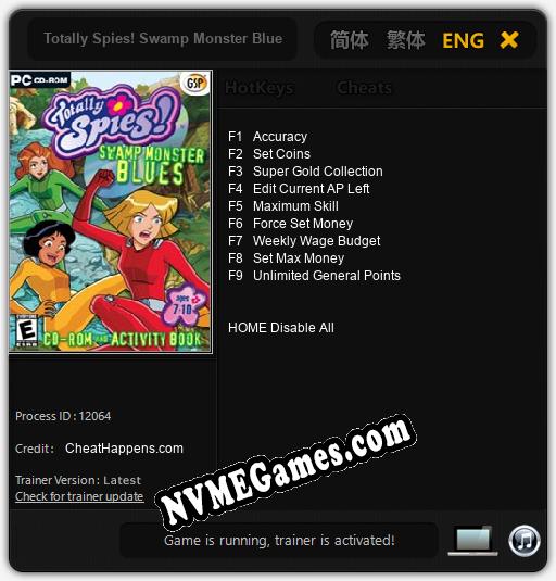 Totally Spies! Swamp Monster Blues!: Cheats, Trainer +9 [CheatHappens.com]