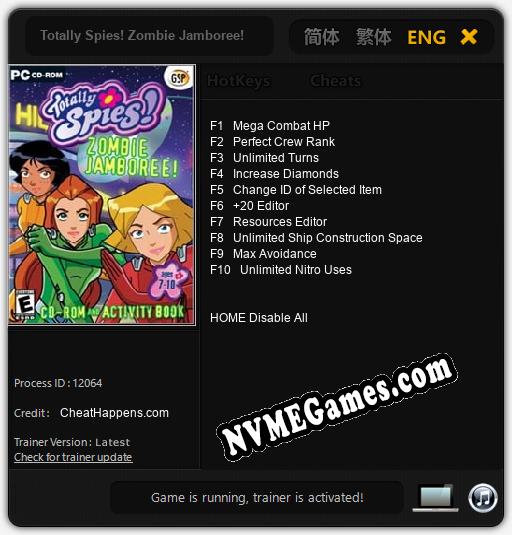 Treinador liberado para Totally Spies! Zombie Jamboree! [v1.0.8]