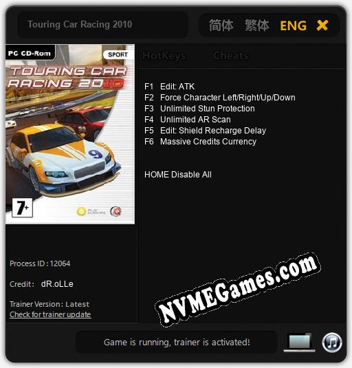 Touring Car Racing 2010: Treinador (V1.0.95)