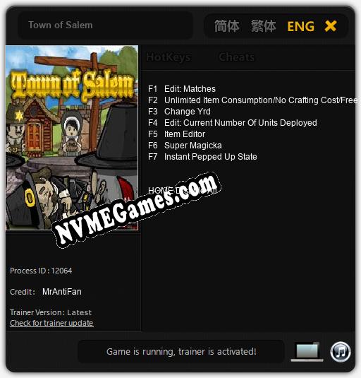 Town of Salem: Trainer +7 [v1.9]