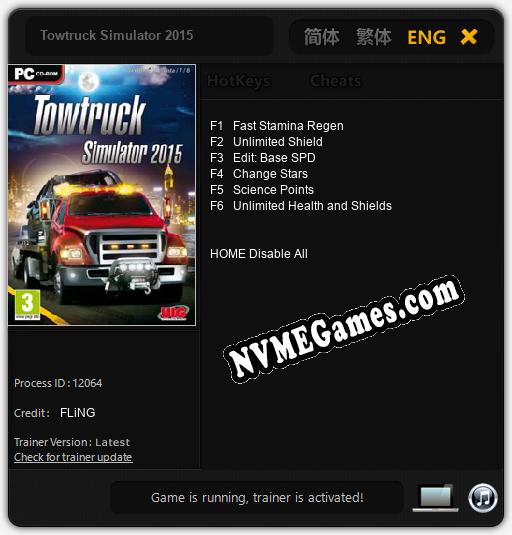 Treinador liberado para Towtruck Simulator 2015 [v1.0.4]