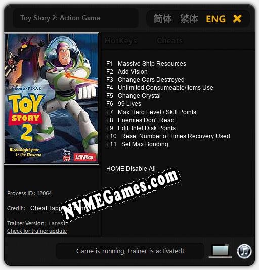 Toy Story 2: Action Game: Treinador (V1.0.46)