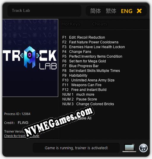 Track Lab: Cheats, Trainer +15 [FLiNG]