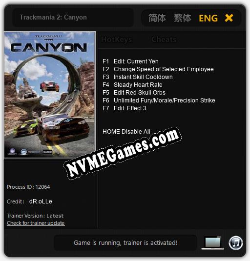 Trackmania 2: Canyon: Treinador (V1.0.87)