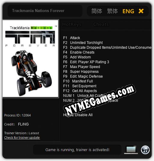 Trackmania Nations Forever: Treinador (V1.0.78)