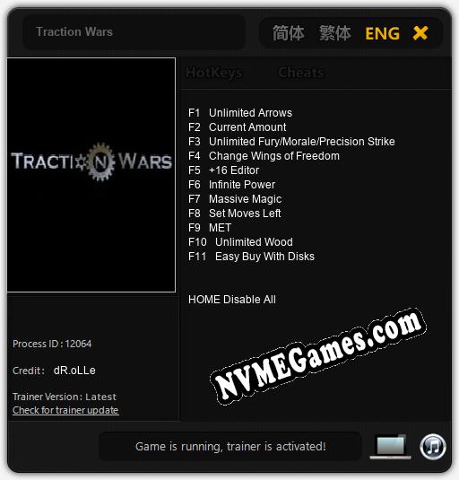 Traction Wars: Trainer +11 [v1.9]