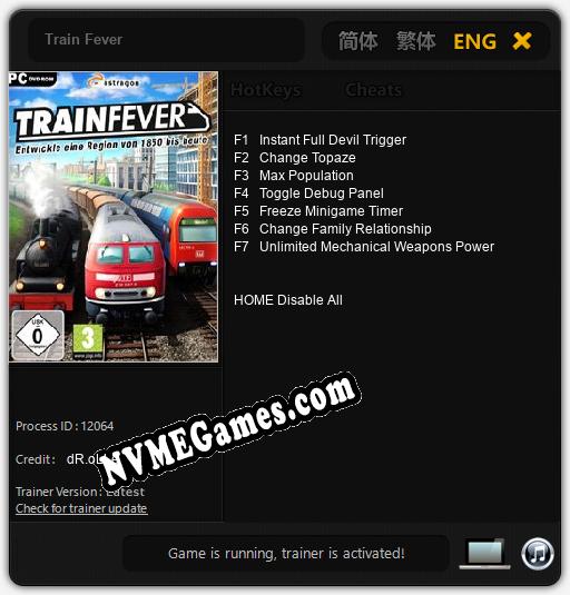 Train Fever: Treinador (V1.0.17)