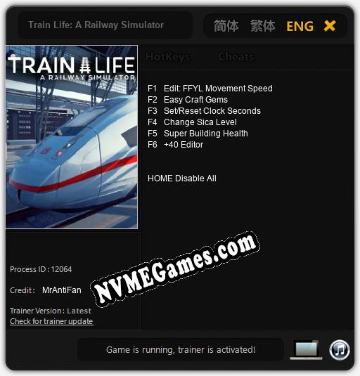 Treinador liberado para Train Life: A Railway Simulator [v1.0.6]