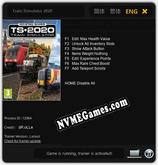 Train Simulator 2020: Trainer +7 [v1.2]