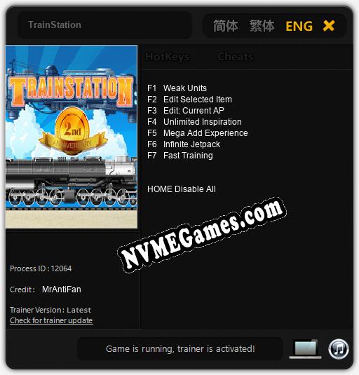 TrainStation: Cheats, Trainer +7 [MrAntiFan]