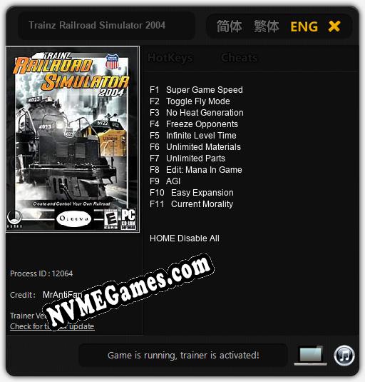 Trainz Railroad Simulator 2004: Trainer +11 [v1.4]