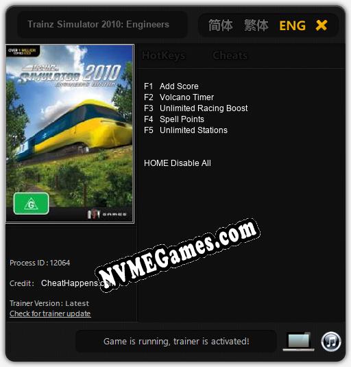 Treinador liberado para Trainz Simulator 2010: Engineers Edition [v1.0.9]