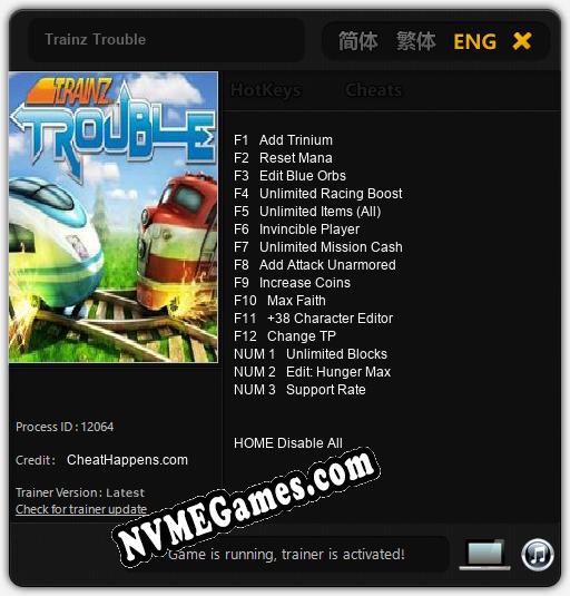 Trainz Trouble: Cheats, Trainer +15 [CheatHappens.com]