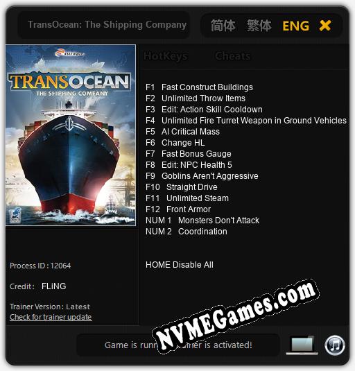 Treinador liberado para TransOcean: The Shipping Company [v1.0.9]