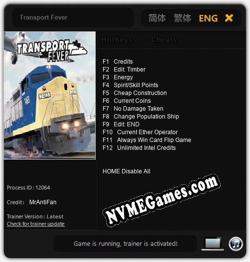 Transport Fever: Trainer +12 [v1.2]