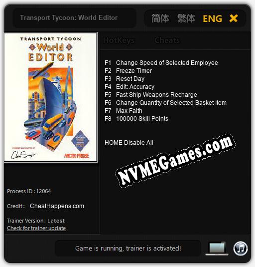 Transport Tycoon: World Editor: Cheats, Trainer +8 [CheatHappens.com]