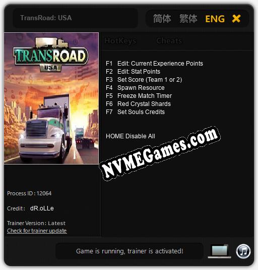 TransRoad: USA: Treinador (V1.0.7)