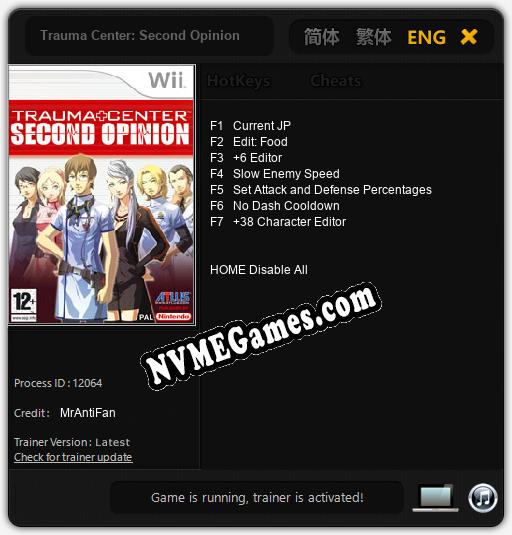 Treinador liberado para Trauma Center: Second Opinion [v1.0.9]