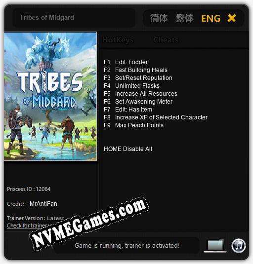 Tribes of Midgard: Trainer +9 [v1.2]