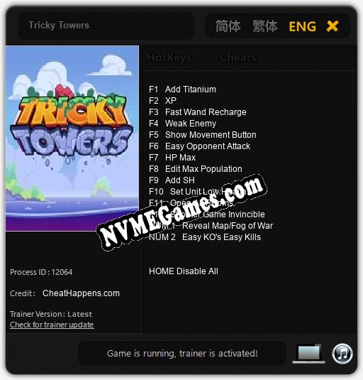 Treinador liberado para Tricky Towers [v1.0.6]