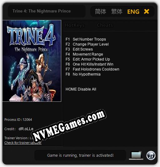 Trine 4: The Nightmare Prince: Trainer +8 [v1.5]