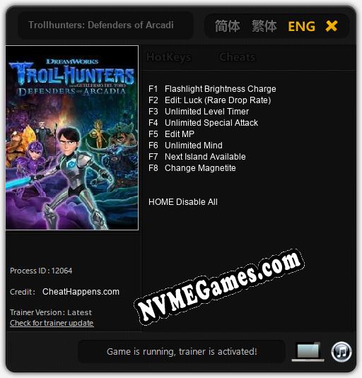 Trollhunters: Defenders of Arcadia: Treinador (V1.0.76)