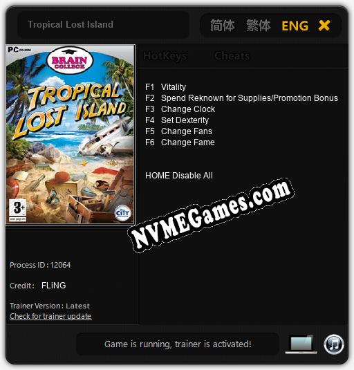 Tropical Lost Island: Cheats, Trainer +6 [FLiNG]