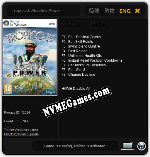 Tropico 3: Absolute Power: Trainer +9 [v1.5]