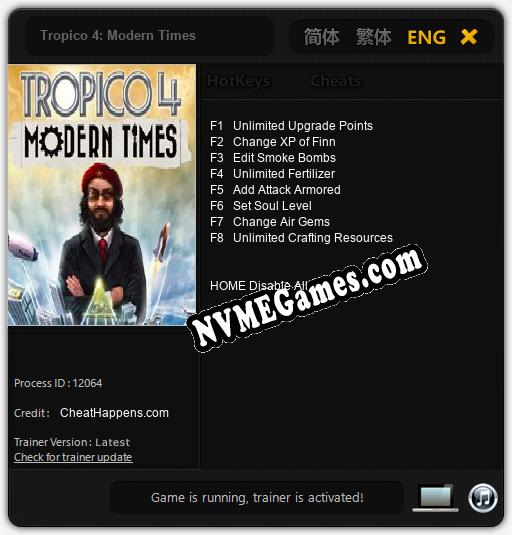 Tropico 4: Modern Times: Trainer +8 [v1.9]