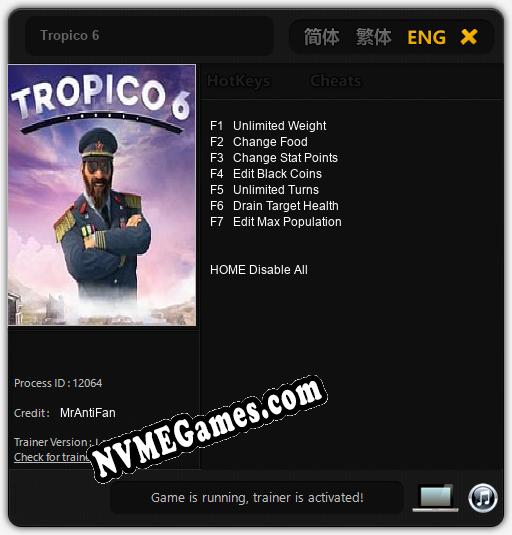 Treinador liberado para Tropico 6 [v1.0.4]