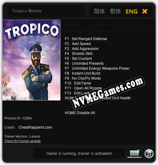 Tropico Mobile: Trainer +13 [v1.2]