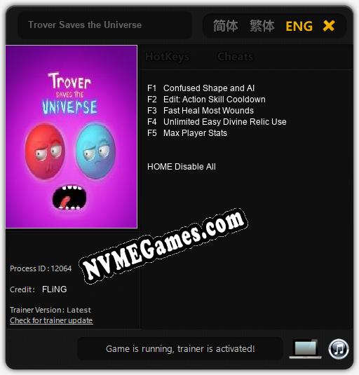 Treinador liberado para Trover Saves the Universe [v1.0.9]