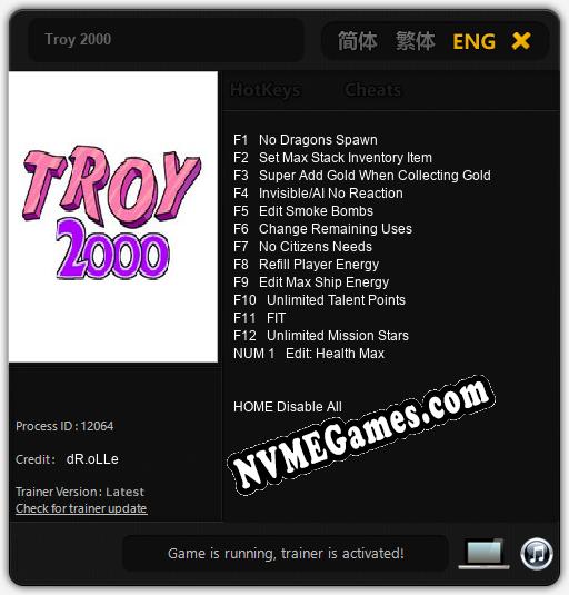 Troy 2000: Treinador (V1.0.36)