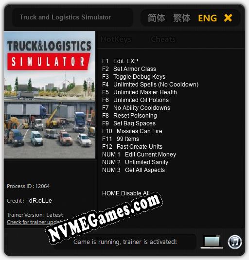 Treinador liberado para Truck and Logistics Simulator [v1.0.9]