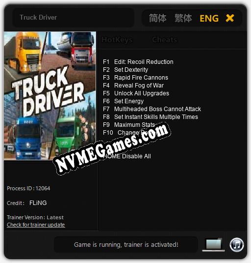 Treinador liberado para Truck Driver [v1.0.2]