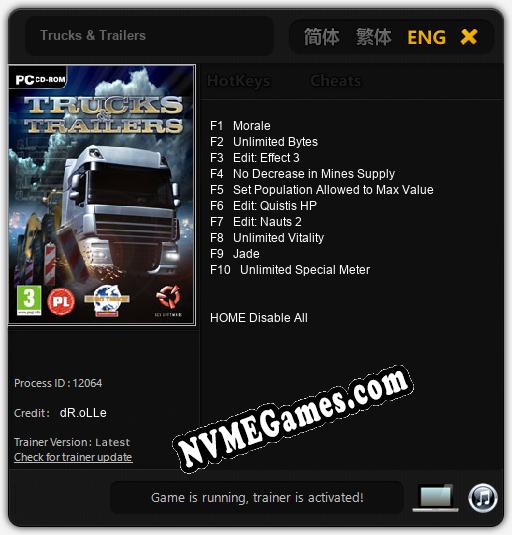 Trucks & Trailers: Cheats, Trainer +10 [dR.oLLe]