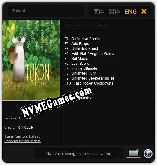 Tukoni: Trainer +10 [v1.3]