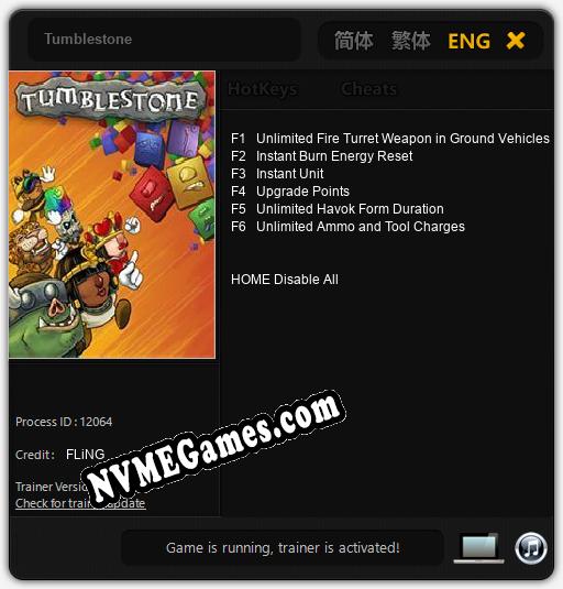 Tumblestone: Trainer +6 [v1.4]