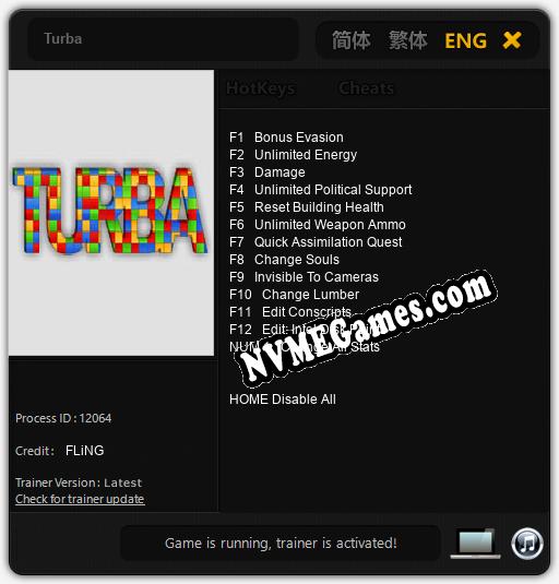 Turba: Trainer +13 [v1.1]