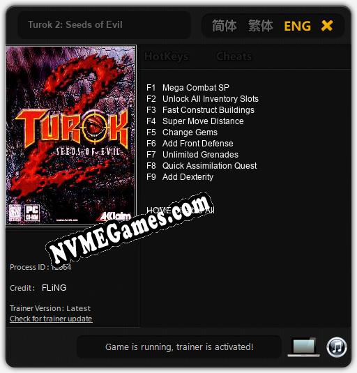 Turok 2: Seeds of Evil: Treinador (V1.0.21)