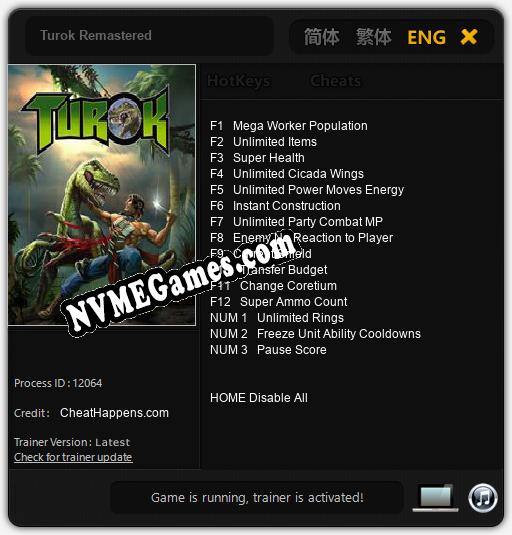 Turok Remastered: Treinador (V1.0.21)