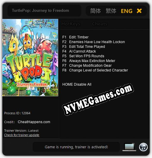 TurtlePop: Journey to Freedom: Cheats, Trainer +8 [CheatHappens.com]