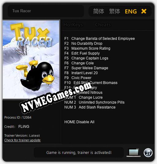 Tux Racer: Trainer +15 [v1.2]