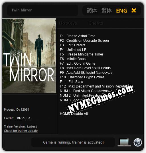 Twin Mirror: Cheats, Trainer +15 [dR.oLLe]