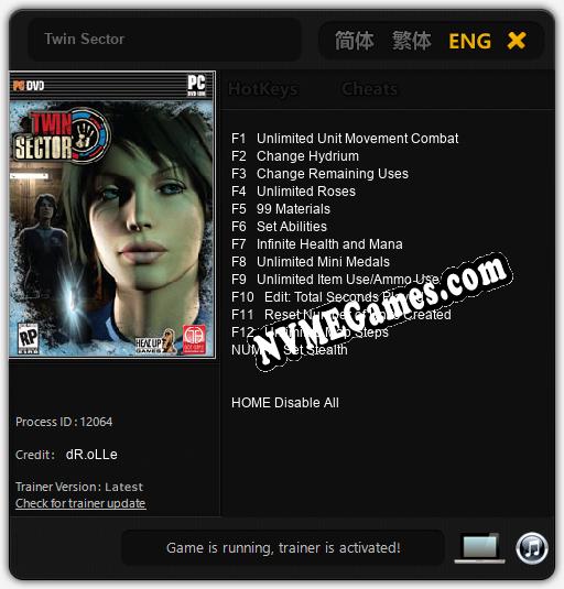 Twin Sector: Treinador (V1.0.35)