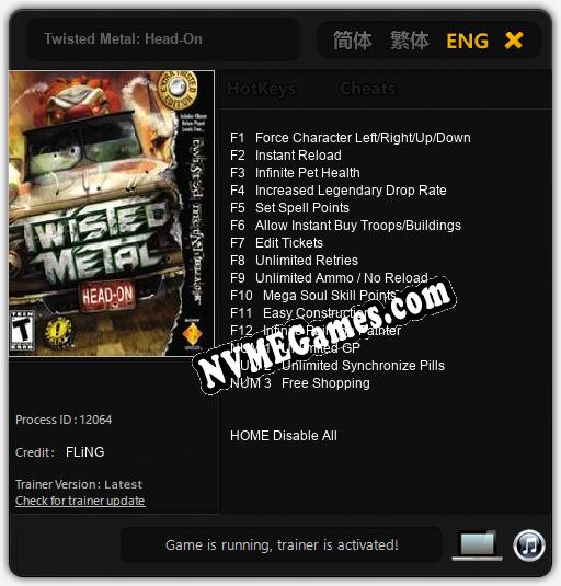 Twisted Metal: Head-On: Treinador (V1.0.32)