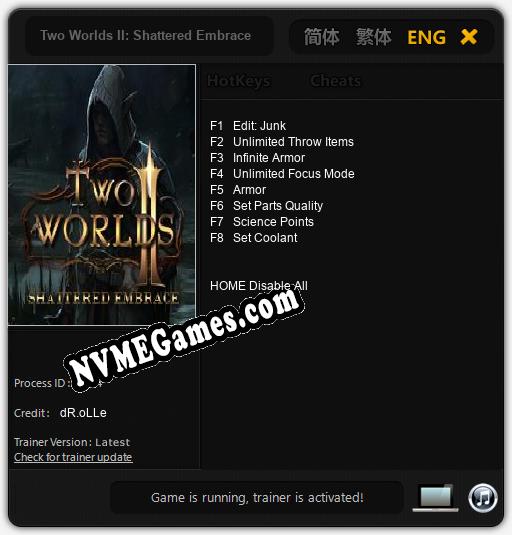 Treinador liberado para Two Worlds II: Shattered Embrace [v1.0.2]