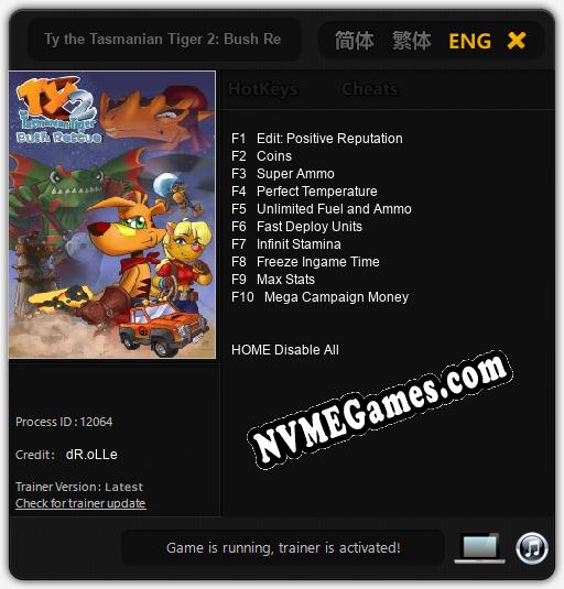 Ty the Tasmanian Tiger 2: Bush Rescue HD: Trainer +10 [v1.1]