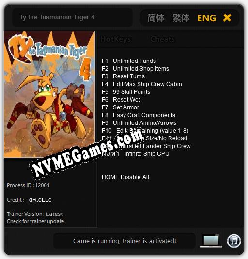 Ty the Tasmanian Tiger 4: Treinador (V1.0.42)