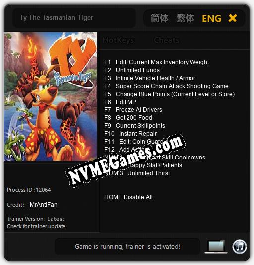 Ty The Tasmanian Tiger: Treinador (V1.0.50)